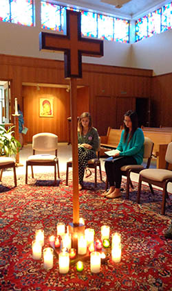 Students in chapel